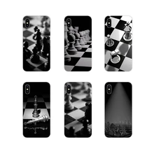 Coque en polyuréthane thermoplastique transparente etui échecs noir et blanc pour Huawei G7 G8 P7 P8 P9 P10 P20 P30 Lite Mini Pro P Smart Plus 2017 2018 2019(China)