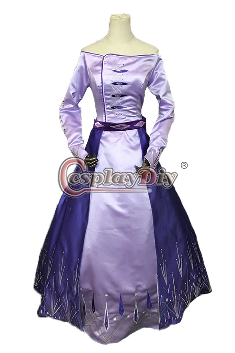 Cosplaydiy, платье принцессы Эльзы с вышивкой, Снежная королева, светильник Эльзы, фиолетовый костюм, платье на заказ L320