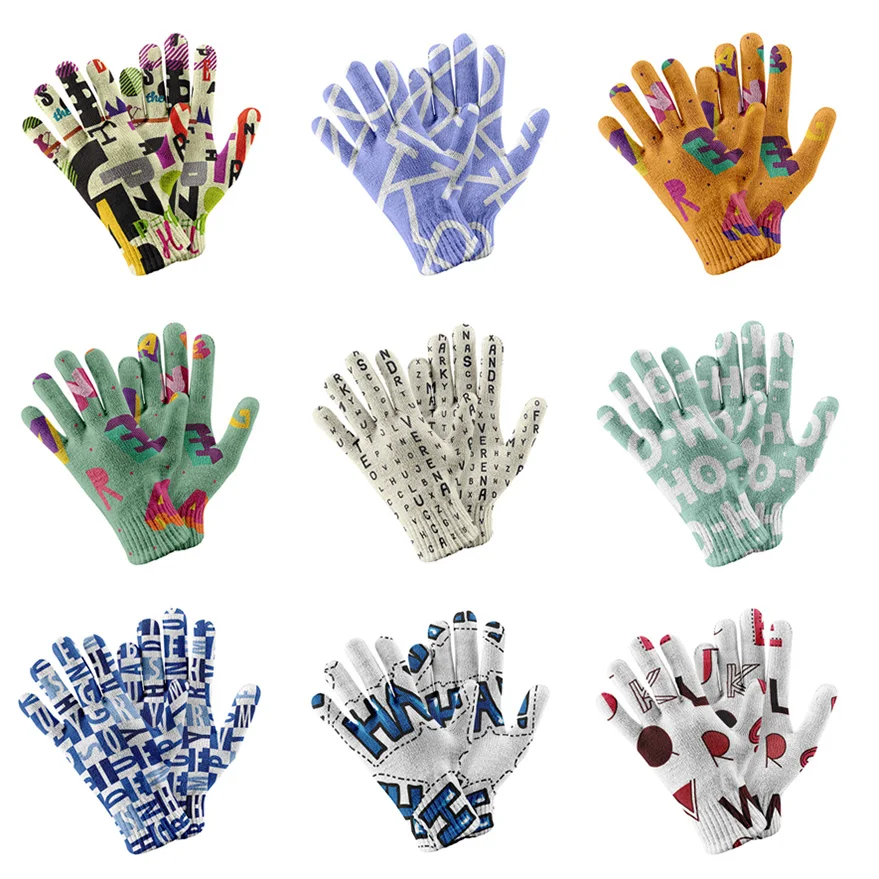 

Fashion Trend Colorful Men Gloves Men's Knitted Gloves Touch Screen Gloves Student Cycling Warm Gloves Birthday Present