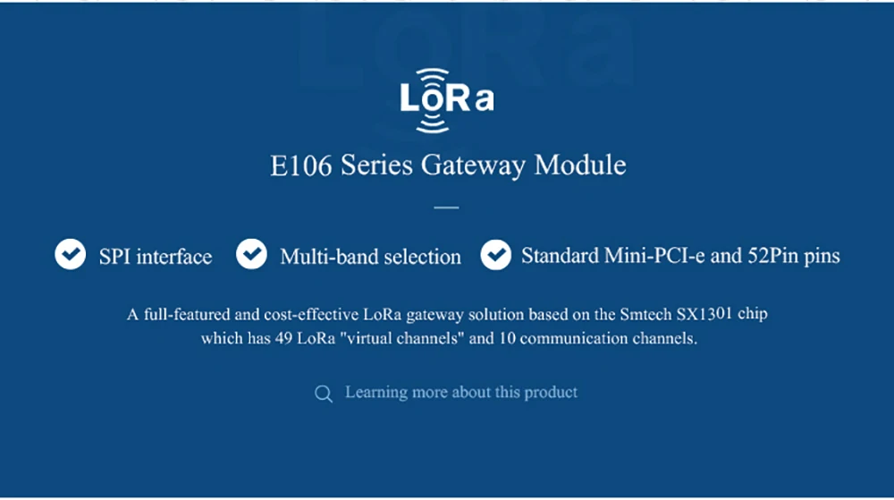 LoRa SX1301 ворота модуль 433 МГц SPI интерфейс 27dBm E106-470G27P дальние расстояния 5 км беспроводной приемопередатчик