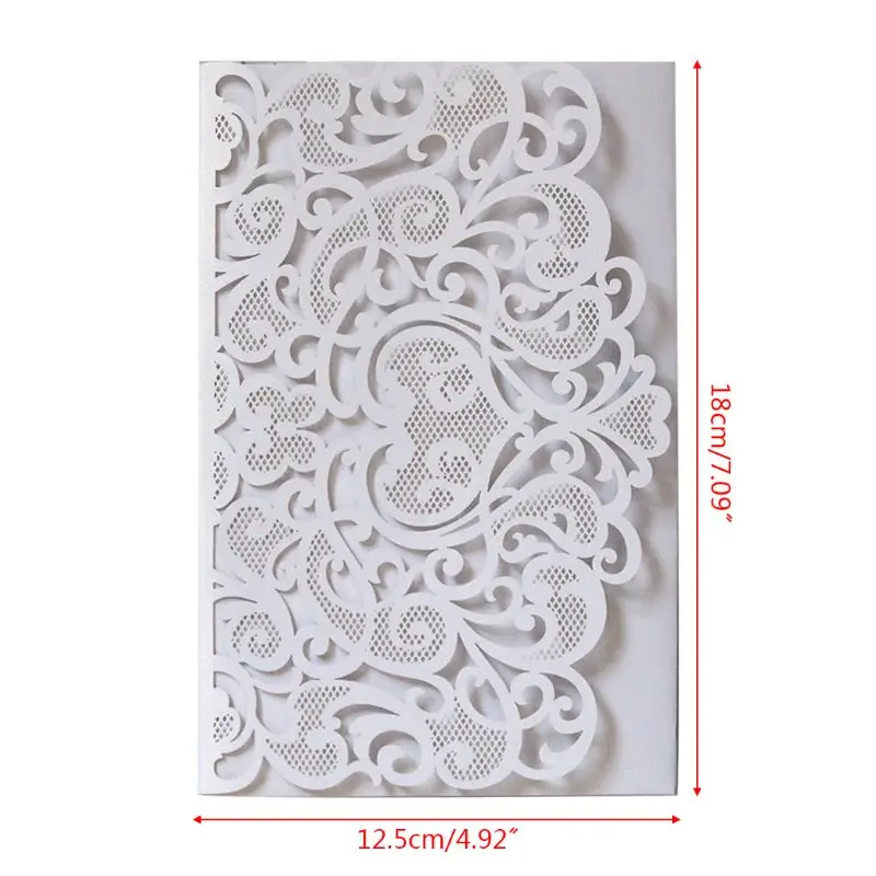  10pcs Laser Cut Hollow Heart Shape Wedding Invitations Card Party Supplies 72XF - 4000389188081