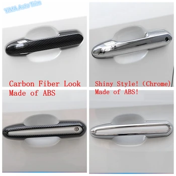 

Lapetus Chrome Carbon Fiber Look Side Door Handle Grab Cover Trim For TOYOTA RAV4 RAV 4 XA50 2019 2020 Car Accessories