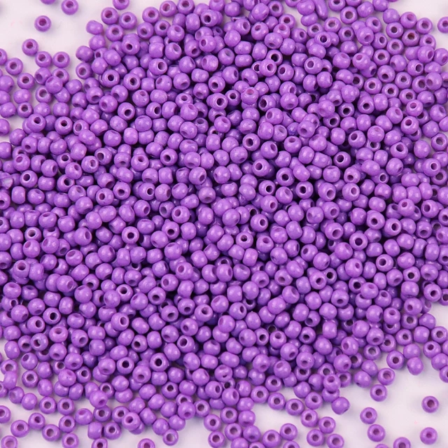 10g 720 Pieces 2mm Austria Solid Color Bead 12/0 Opaque Neon Round Beads Glass Seed Beads Handmade DIY Jewelry Bags Accessories 358 Purple