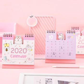 

Hand Drawing 2020 Fresh Cartoon Mini unicorn Desktop Paper Calendar dual Daily Scheduler Table Planner Yearly Agenda Organizer