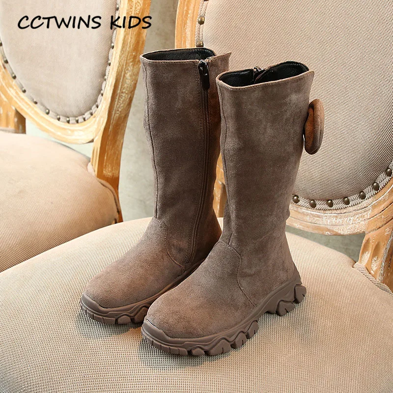 CCTWINS/детская обувь; коллекция года; осенние детские замшевые сапоги; модные сапоги до колена; Брендовая обувь с бабочками для девочек; HB027