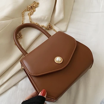 

Vintage Tote Bags For Women 2020 Autumn Crossbody Bag Chain Shoulder Bag Mini Vintage Handbags Purse Brand Designer PU Leather