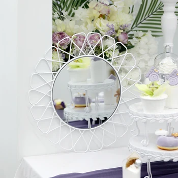 

SWEETGO white cake stand 1piece sunflower glass trays metal 2 layers storage holder racks tableware party supply Home decoration