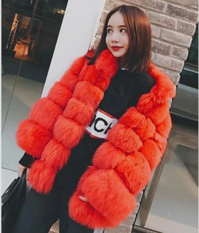 ZADORIN размера плюс зимняя верхняя одежда меховое пальто из искусственного меха женская куртка с высоким воротником и длинным рукавом из искусственного меха fourrure abrigos mujer - Цвет: Red
