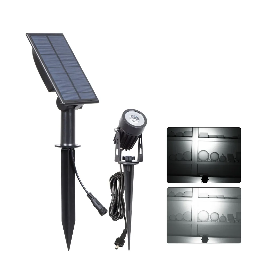 T-SUN-Waterproof LED Landscape Solar Spotlights, luzes solares