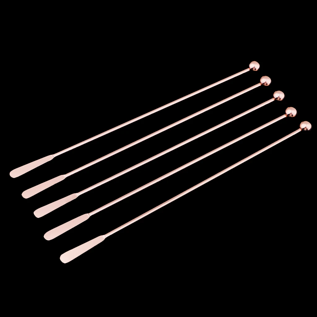 5Pcs 7.5inch 304Stainless Steel Bar Stirrer Cocktail Swizzle Stick Bar Tools