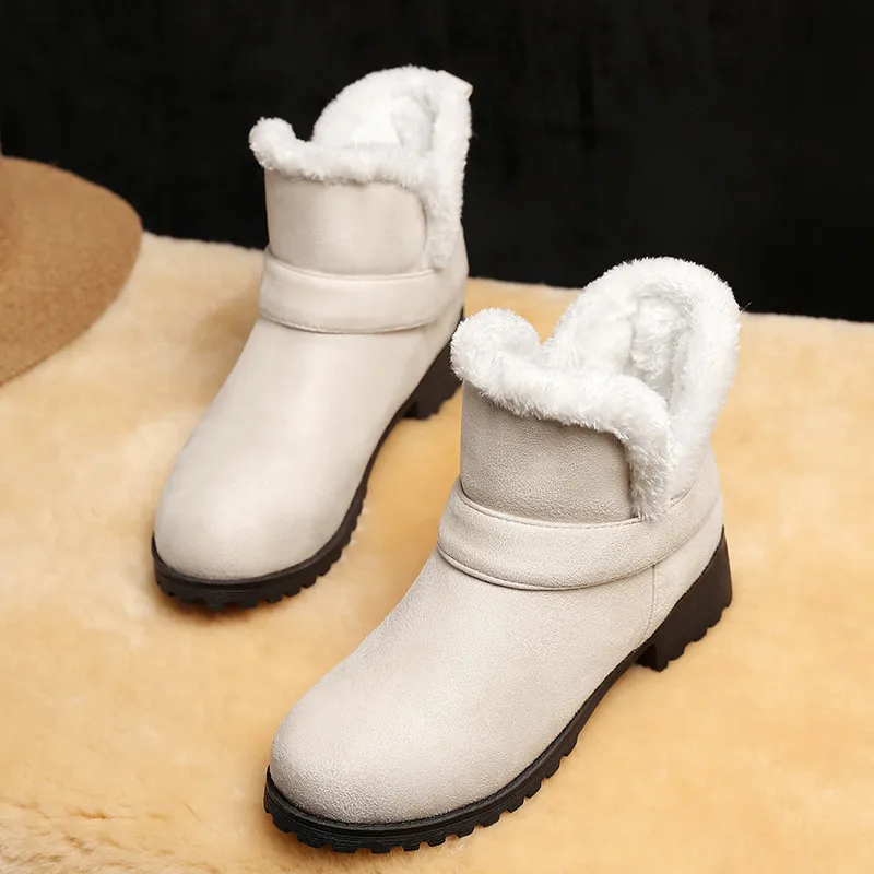 Зимние ботинки женские повседневные модные теплые зимние ботинки на меху женские ботильоны на низком каблуке, зимние ботинки для женщин, большие размеры 45, 46