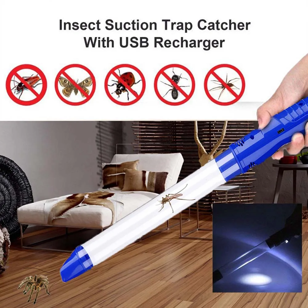 USB charging Insects Bugs Suction Traps Pest Catcher Spider Bug Trap LED electric Pest Catcher Spider Bug Buster Insect Trap