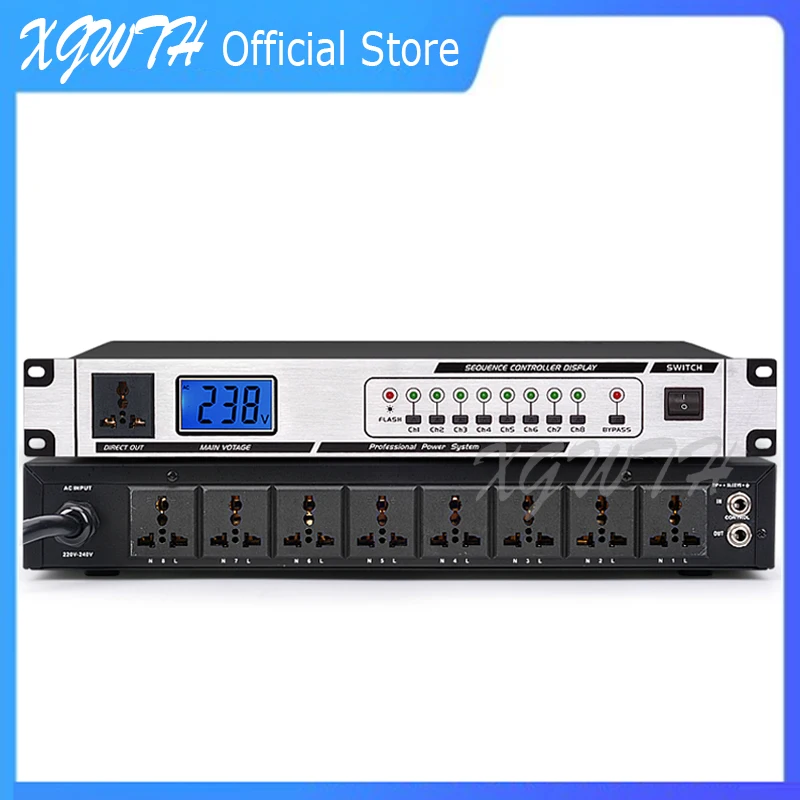 

Последовательный источник питания, 9 многофункциональных розеток, 1 канал, 8 каналов, один переключатель, синхронизирующий источник питания для DJ-бара, микрофонная система