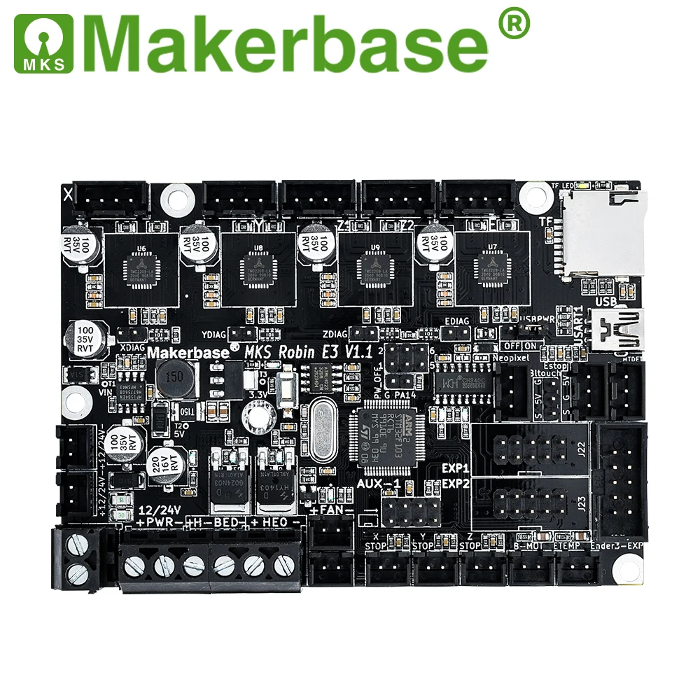 Placa de Controle Driver para Creality 3d com Tmc2209 Makerbase Robin 32bit Peças Impressora Uart Modo Ender 3 Cr-10 Mks e3 E3d - Imagem 4