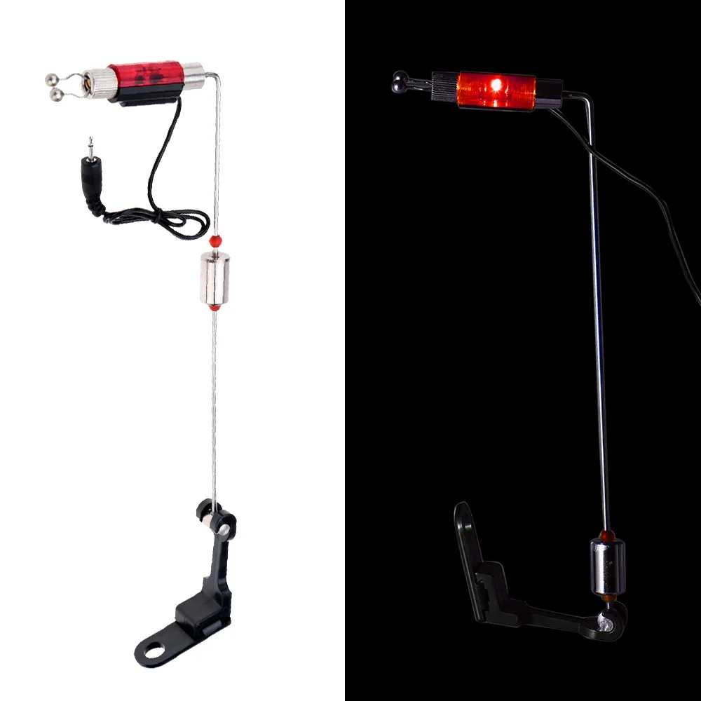 

4Pcs Fishing Alarm Iron Fishing Bite Hanger Swinger LED Illuminated Indicator Fishing Tackle Tools LED Illuminated Indicator