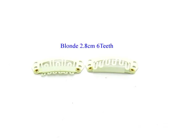 Blonde 20 шт. 6 зубцов оснастки-гребень для парика зажимы с резиновой для наращивания волос 2,8 см защелкивающиеся зажимы для волос Плетение заколки для парика Инструменты для укладки LZH0103 - Цвет: Blonde