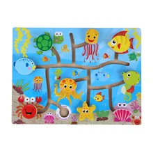 Деревянная головоломка Лабиринт игрушка с цифрами животных соответствия детского мышления когнитивные упражнения лабиринт игрушка