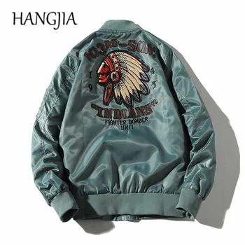 

Vintage American Indian Embroidered Ma-1bomber Jacket Men 2020 Spring and Autumn Handsome Baseball Jacket Outwear for Women Men