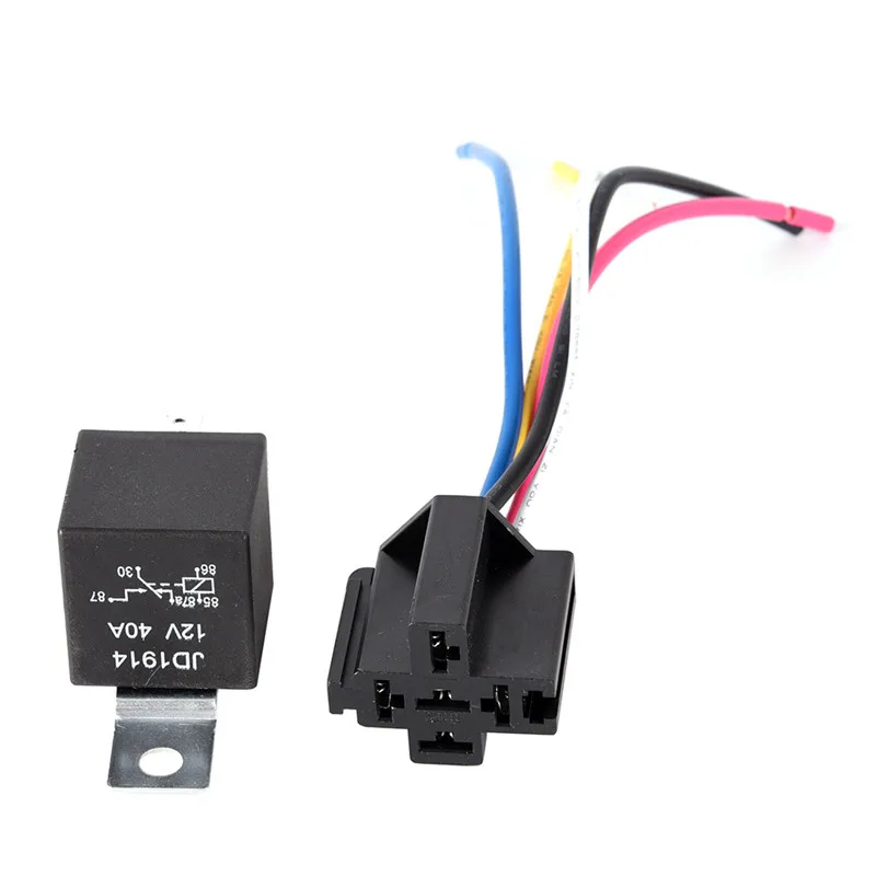 

1pc Waterproof Automotive Relay 12v 5pin 40a Car Relay With Black Red Copper Terminal Auto Relay With Relay Socket