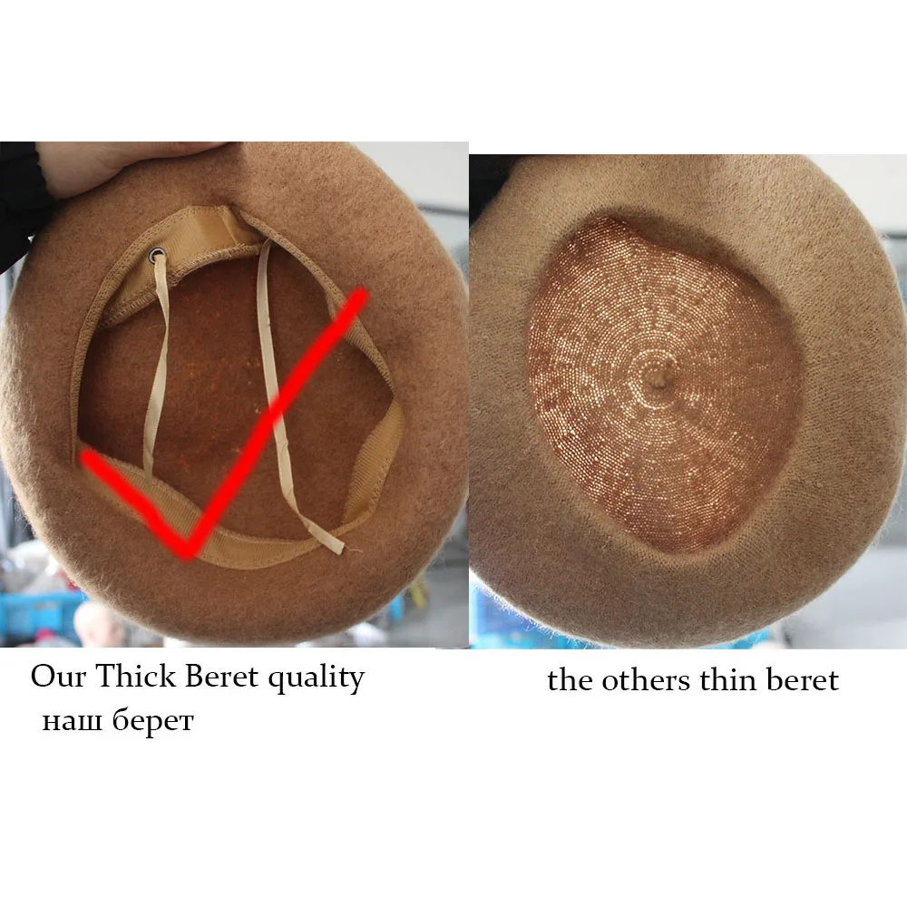 Autumn Winter Wool Beret Real Fur Pompom Beret Hat For Kids Women