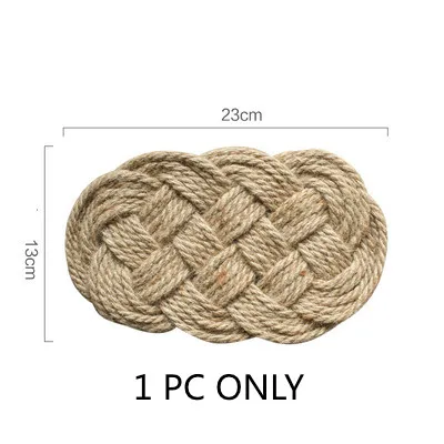 1 PC L-1 DUNXDECO стол, коврик для чашек, Круглый, натуральный, лен, хлопок, нить, узел, ткач, Горячая Изоляция, коврик, современный, простой, геометрическое искусство - Цвет: 1 PC L-1