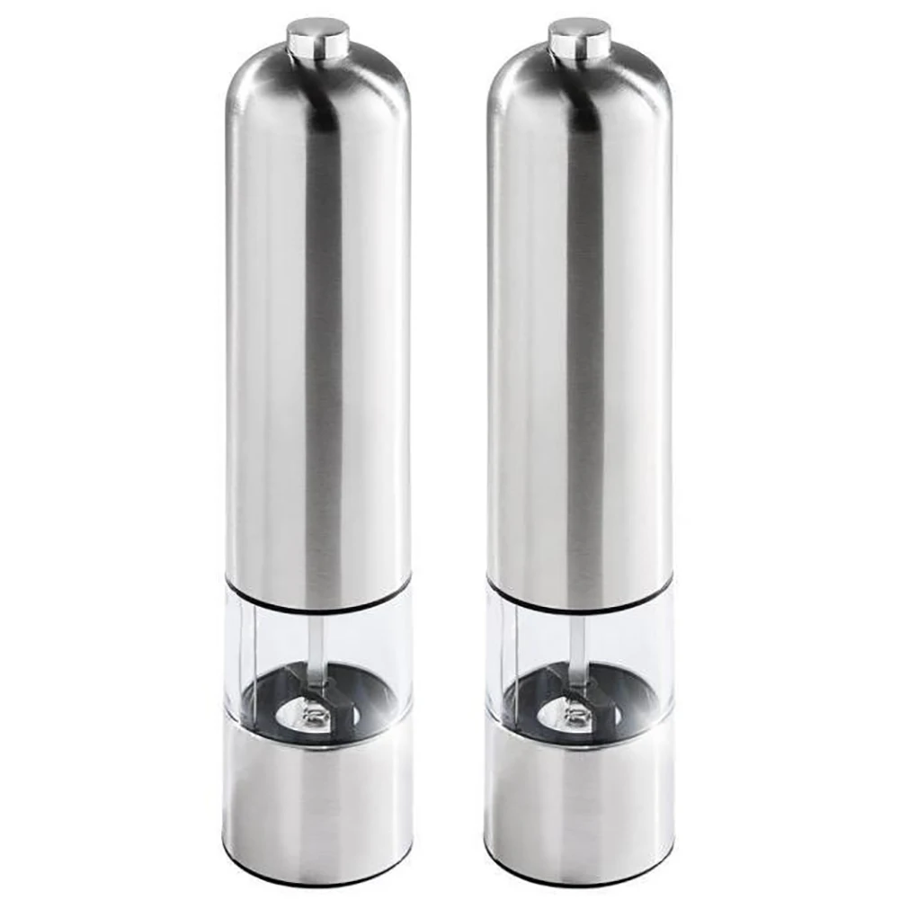 

Pepper Mill And Salt Shaker Grinder Easy Push Button Battery Operated New