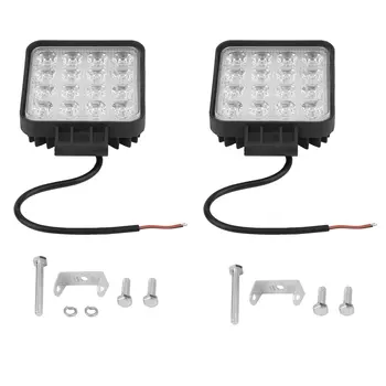 

2 PCs 48W 16LED Beads Automobile Working Lamps LED Work Light Off-Road Vehicle Spotlight Motorcycle Headlights Driving Light