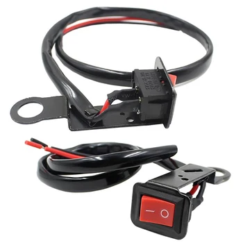 

12V Motorcycle Waterproof Handlebar Headlight Fog Spot Light On Off Switch Aluminum-Alloy Black Universal Car Accessories