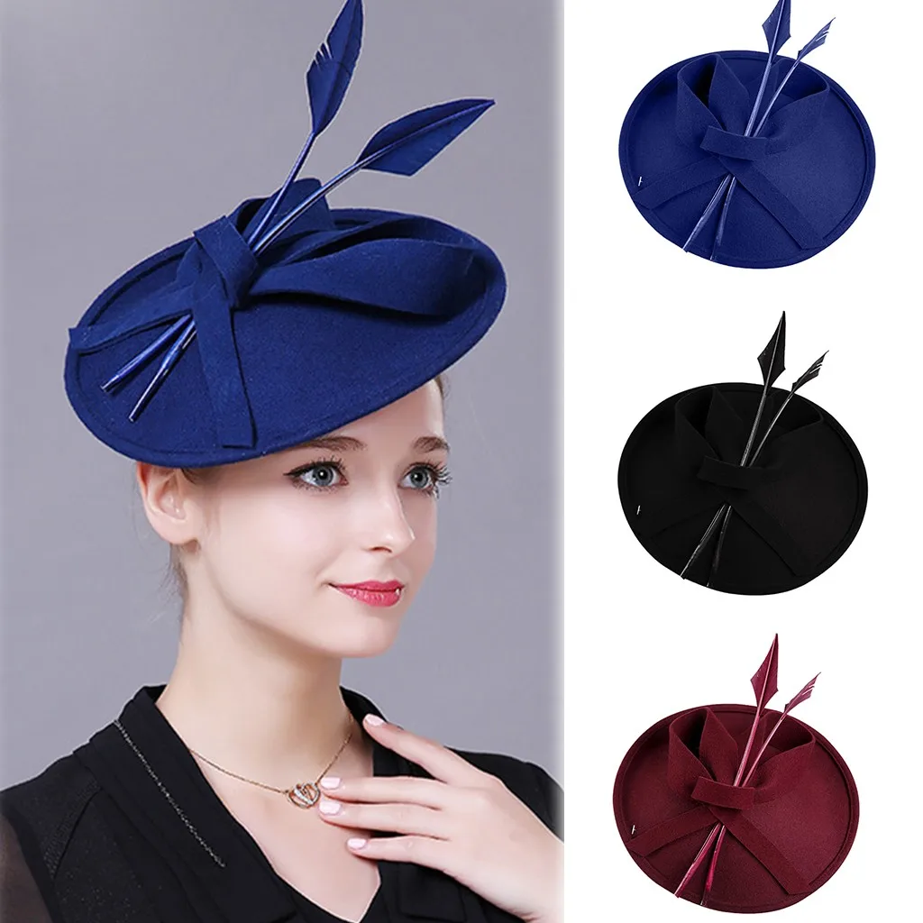

Sleeper #W401 2019 NEW FASHION Womens Flower Hat for Cocktail Ball Wedding Headband Hat шляпа elegant 3 color gifts for girls