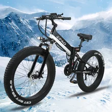 26 дюймов 500 Вт складной электрический велосипед, 4,0 жира шины горный велосипед, передняя и задняя подвеска, руль регулируемый, Педаль Помощь велосипед