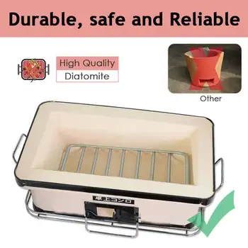 

NEW Korean Japanese Ceramic Hibachi Food Furnace Barbecue Stove Cooking Oven Grill Household BBQ Grills 30x20x15cm