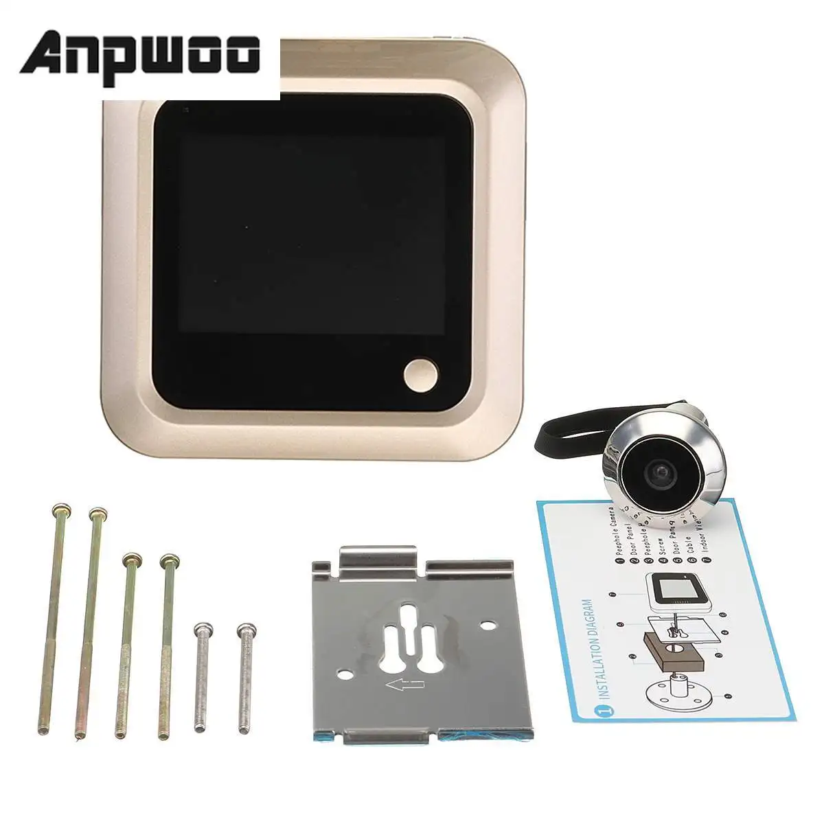 

ANPWOO Digital LCD 2.4inch Video Doorbell Peephole Viewer Door Eye Monitoring Camera 160 Degree Doorbell