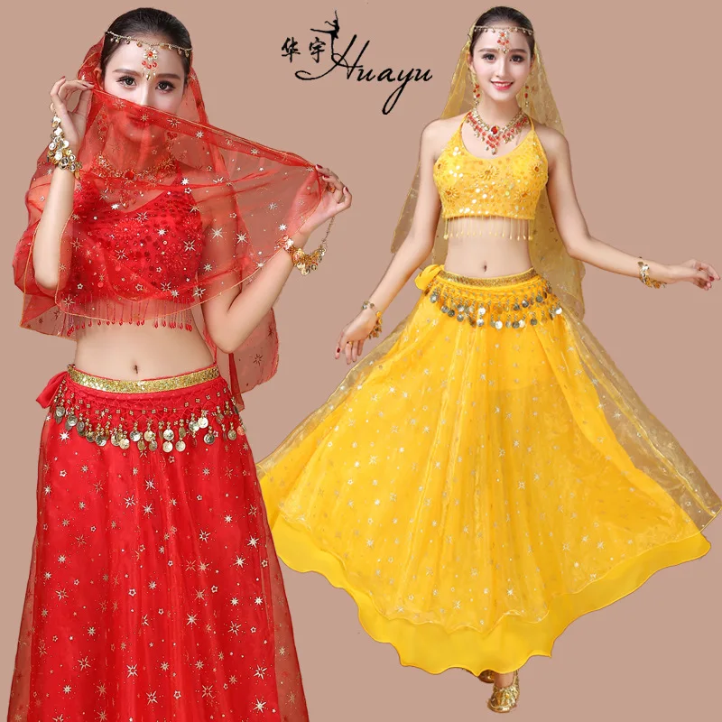 

Huayu Dance 2019 New Style Indian Dance Performance Clothing Belly Dance Adult Female Performance Set Folk Dance