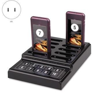

Wireless Calling Pagers System Restaurant Paging Queue System 10 Buzzers Receivers Pagers for Restaurants Food Church SU-68G-10-