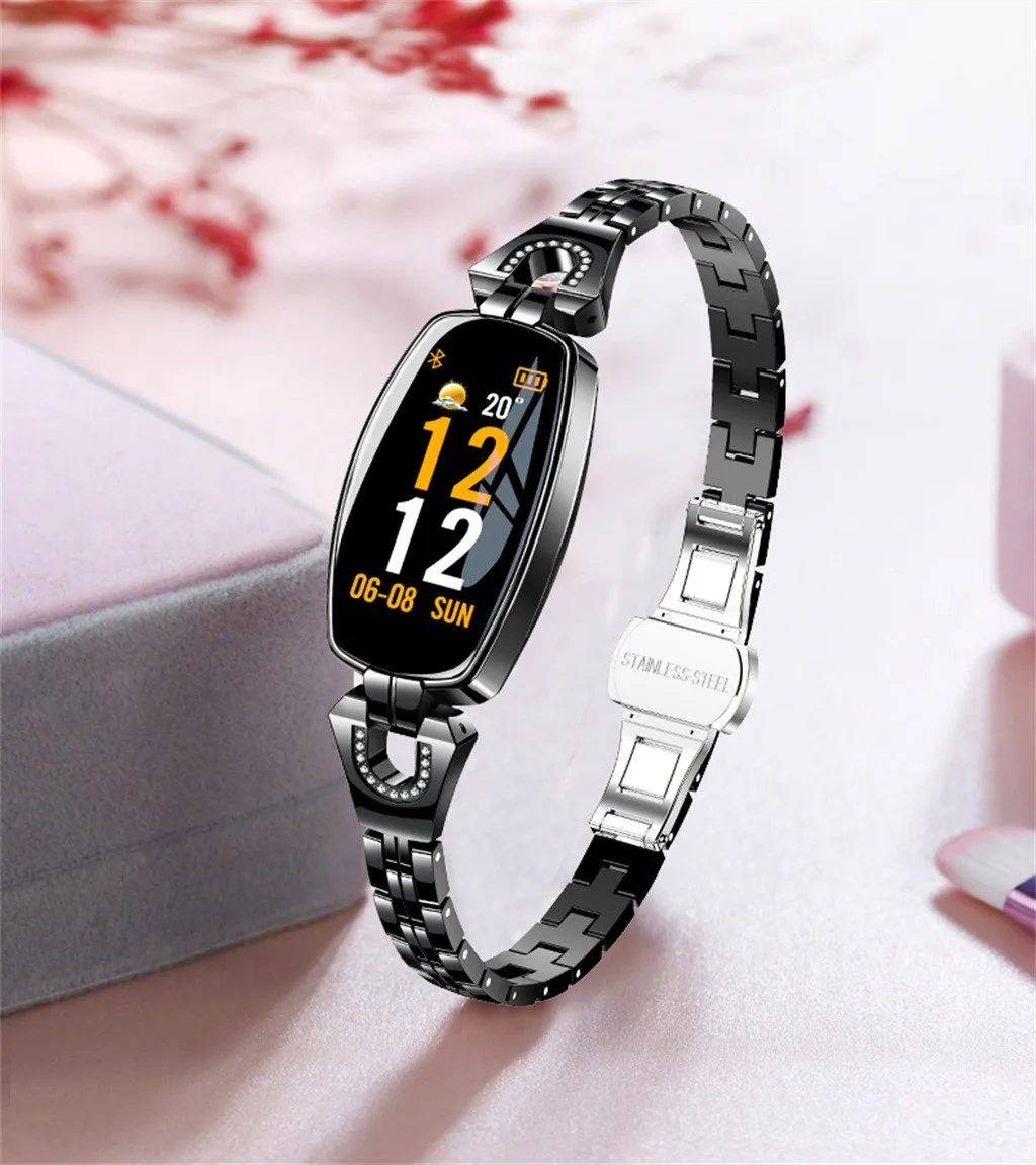 30# H8 женские Смарт-часы браслет с кровяным давлением пульсометр монитор сна Смарт-часы с шагомером приложение подключение для женщин Подарки