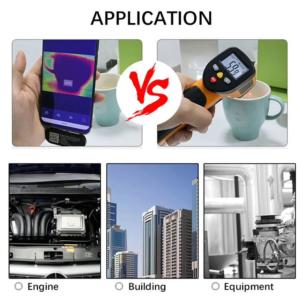 Hti HT-102 Mobile Phone External Probe IR Infrared Thermal Imaging Camera For Android Phone OTG Function With Adapter Type C New