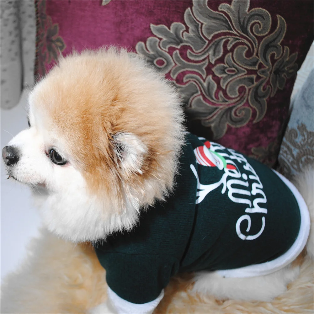 Pet Clothing Winter New Warm Fleece Embroidered Christmas Sweater Coat Jacket Chihuahua Schnauzer Puppy Dog Clothes
