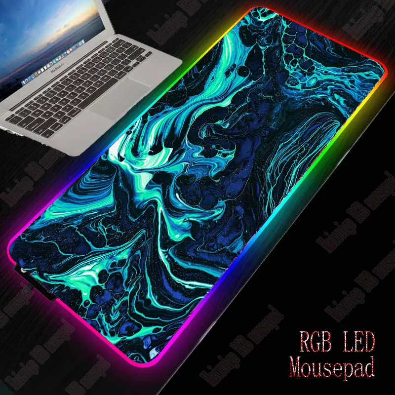 

Paint Blue 300X600/800x300mm RGB Large Gaming Accessories Mousepad Mat Led Mouse Pad Keyboard Computer PC Desk Pad for Laptop