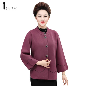 

ASLTW Cashmere Cardigan Coat New Autumn Winter O Neck Cardigan Coat Women Plus Size Sweater Outwear Knitted Coat