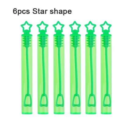 6pcs Star Green 12, 6 штук в партии, пустые бутылки для мыльных пузырей одежда для свадьбы, дня рождения украшения детская игрушка производитель пузырей, флисовая верхняя одежда для детей, весело пузырь игрушка - Цвет: 6pcs Star Green