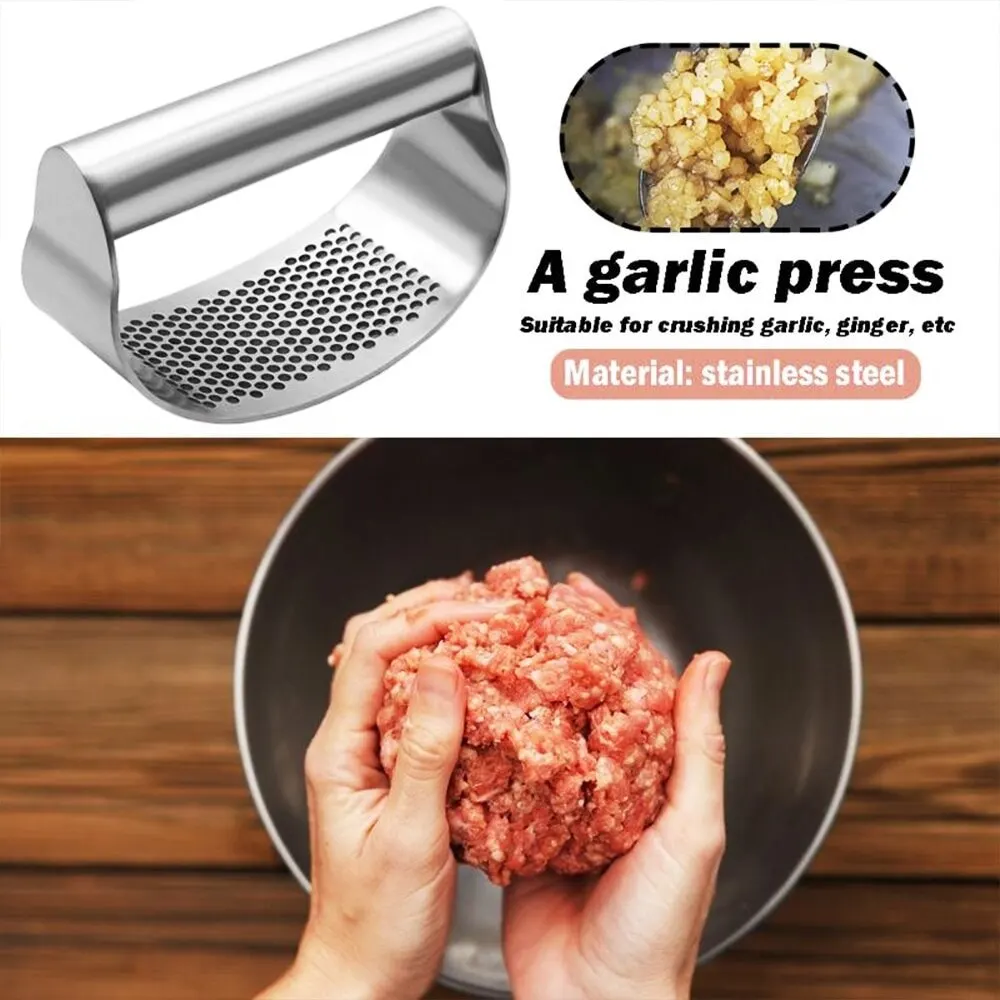 Multi-Function Garlic Press Stainless Steel Garlic Ginger Manual Vegetable Ginger Garlic Press Squeezer Crusher Kitchen Gadgets