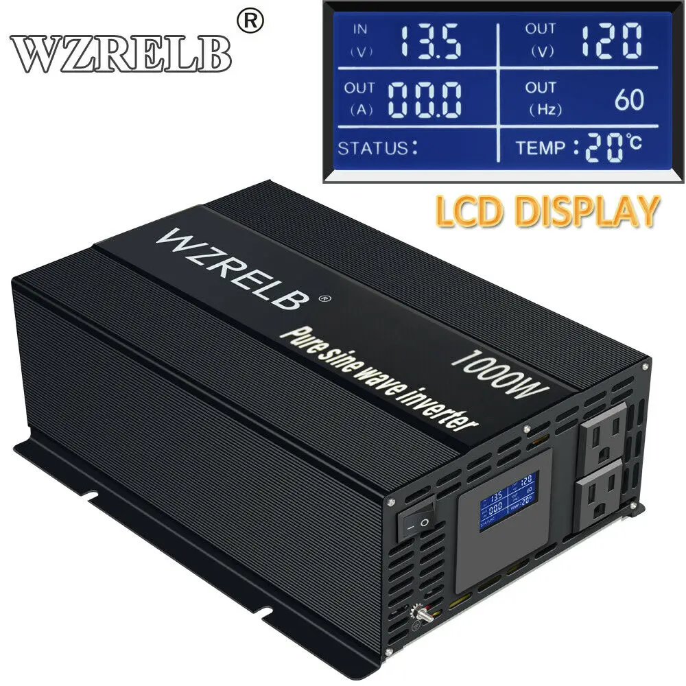 

1000W Solar Inverter Pure Sine Wave Inverter 24V to 220V Backup Power Supply Inverter 12V/24 DC to 120V/230V/240V AC Transformer