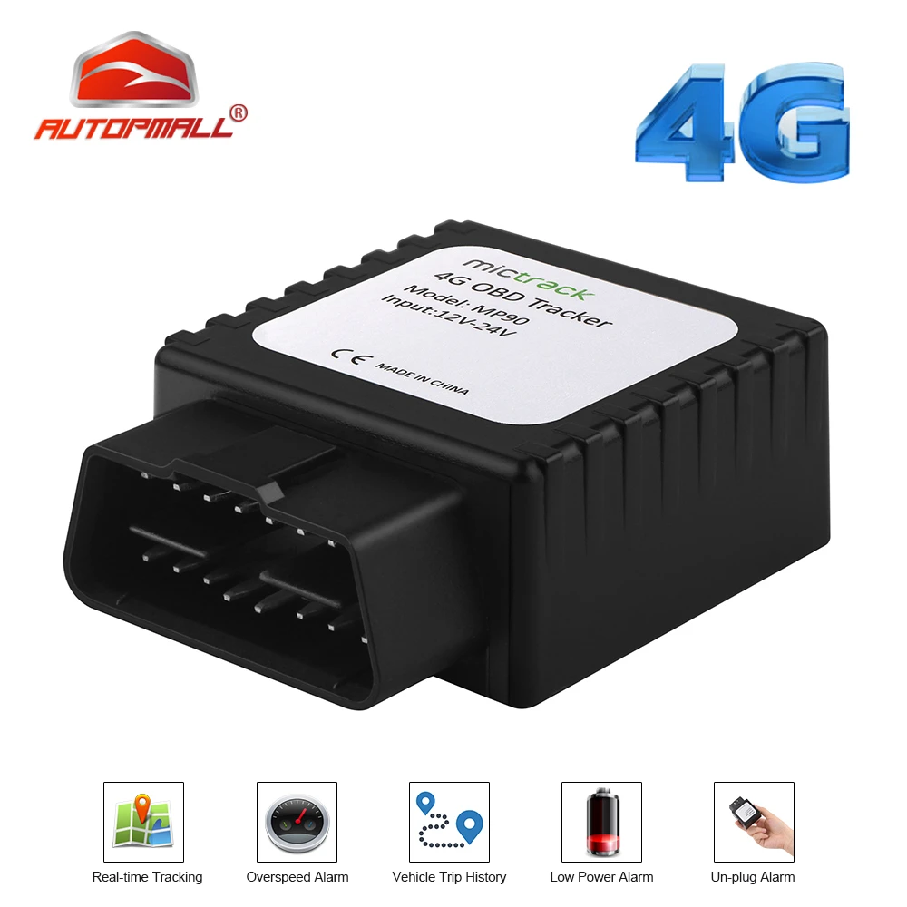 Autopmall Obd2 Gps Tracker 4g Mp90 Realtime Tracking History Route Playback  Obd Gps Tracker Car Geofence Plug Out Alarm Free App - Gps Trackers -  AliExpress