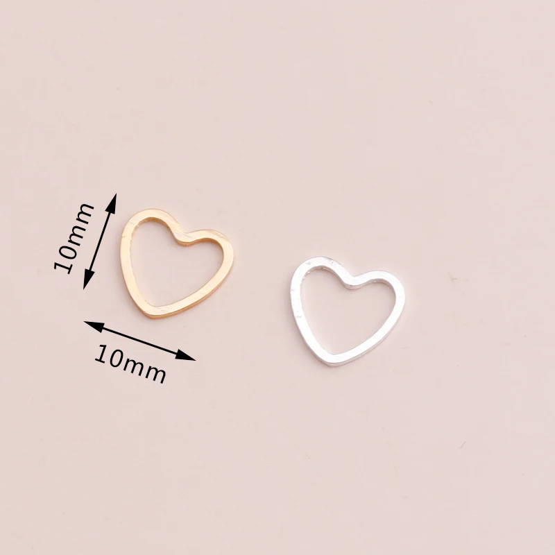 Small Hollow Hearts Connectors Beads DIY Bracelets Necklaces Gold Silver Color Charms Jewelry Making Findings 100pcs alloy heart charms silver charm silver charms metal charm jewelry charms