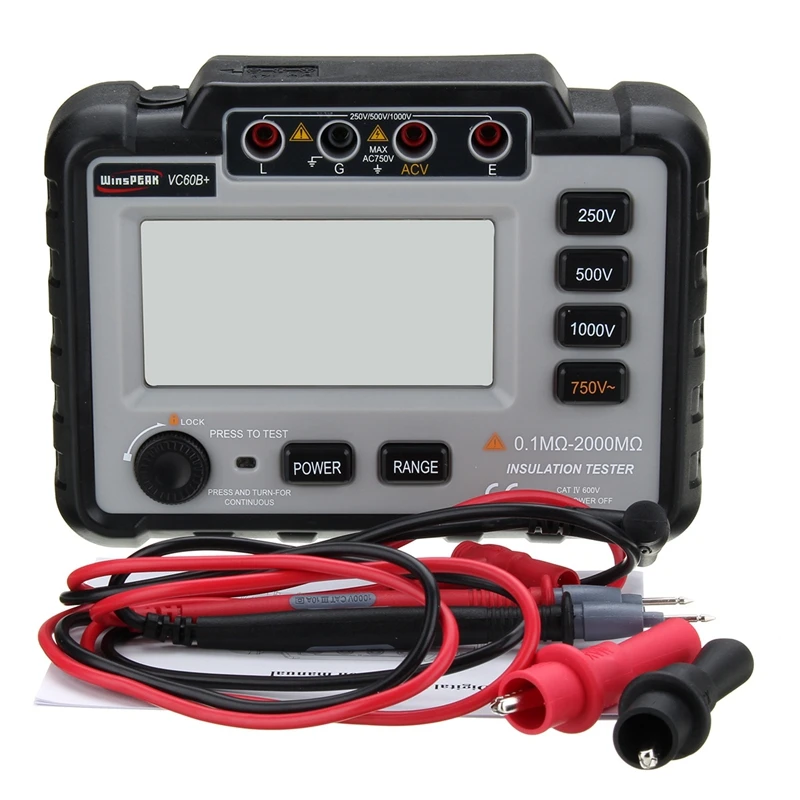 

Winspeak Vc60B+1000V Megger Insulation Tester Megohmmeter Ohm Tester Insinsulation Resistance Tester Meters Multimeter