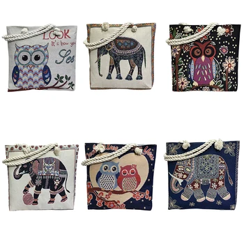

Bags For Women 2019 Bolsa Feminina Personality Cartoon Pattern Canvas Large Capacity Travel Retro Practical Shoulder Bag