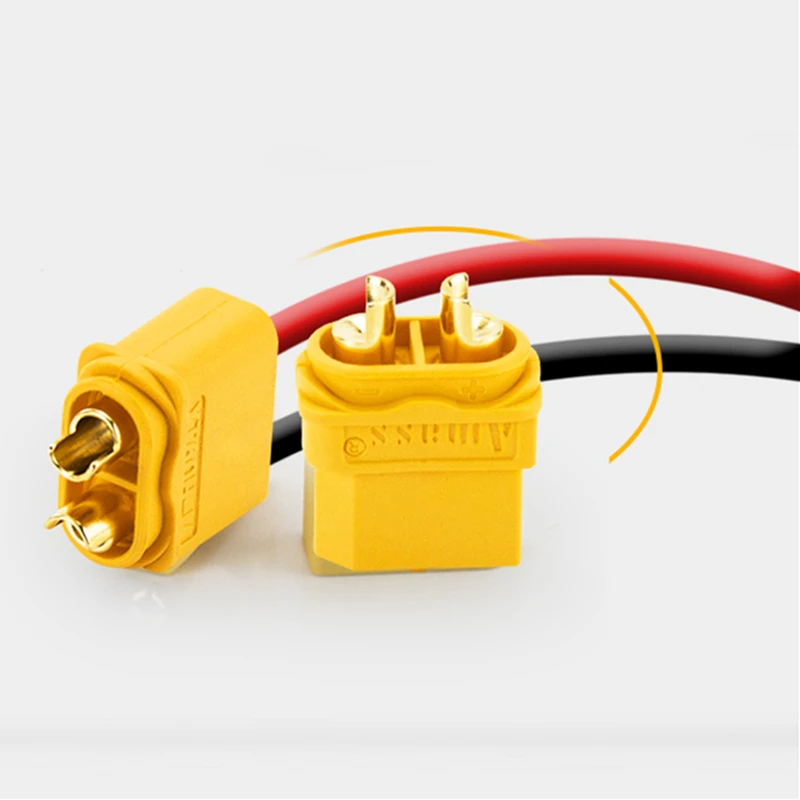 Connecteurs XT60 mâle et femelle pour batterie drone, avec câbles et gaine thermorétractable