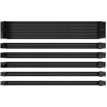 6 pces costume mod sleeved cabo, 18awg trançado atx eps pci-e cabo extensão kit com pentes para cpu gpu unidade de alimentação, 30cm
