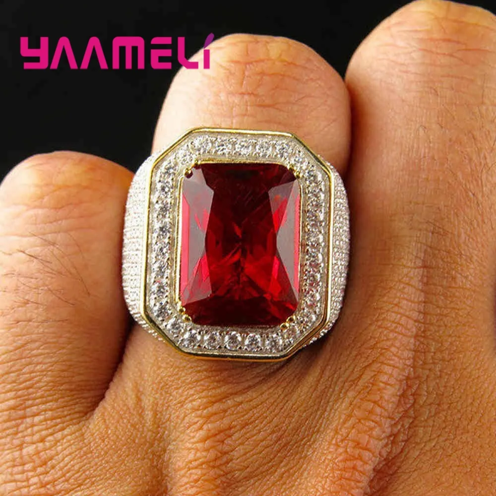 Лидер продаж, дизайнерское мужское кольцо золотого цвета, 925 пробы, серебряное, с украшением, в стиле хип-хоп, полностью Стразы, AAA, циркон, мощеное, тяжелое, для мужчин, t, ювелирное изделие