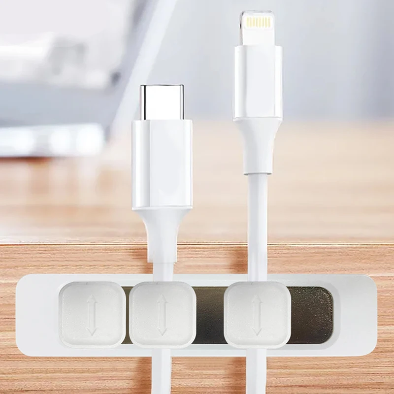 Desktop Self-Adhesive 17*90mm USB Data Cable Wire Nail-Free Storage Holder Organizer With Magnetic | Электроника